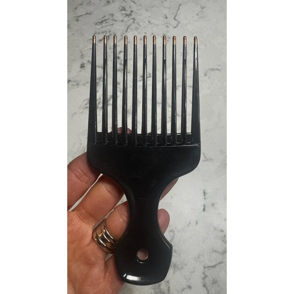 VTG MEBCO Double Dipped Lift Pick Hair Comb Black with Copper Tips 80s 90s NOS